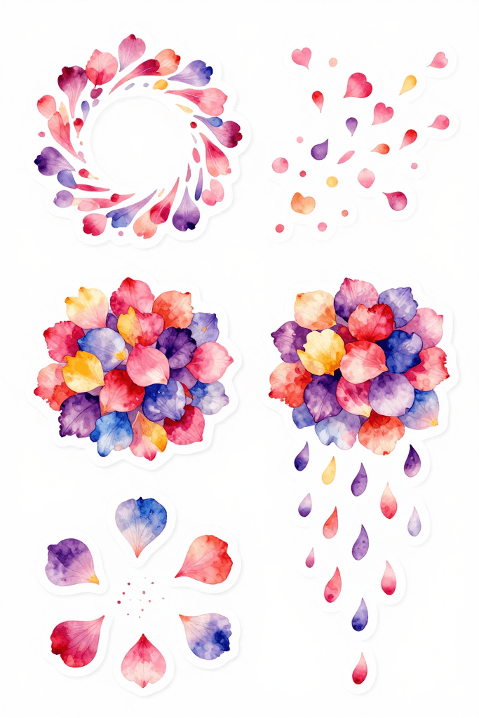 Decorative Petal Stickers Printable