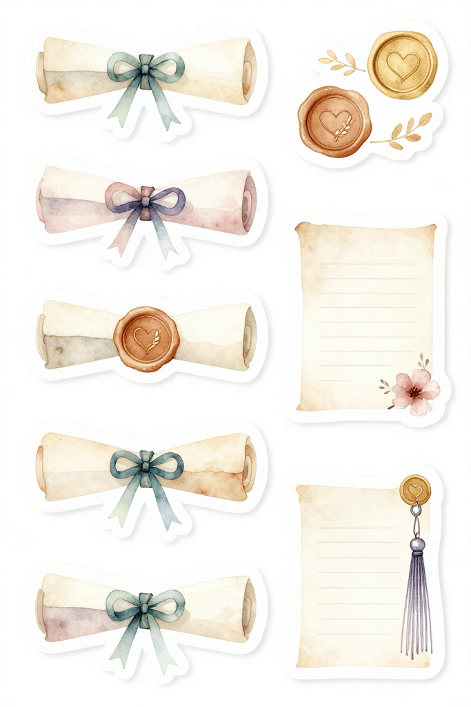 Diploma Themed Stickers Printable