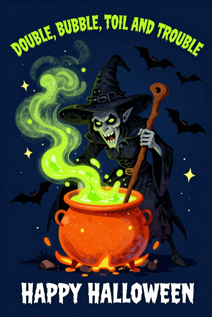 Double Trouble Toil And Trouble Halloween Ecard