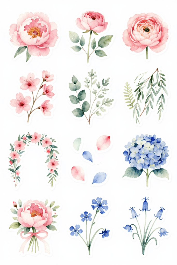 Floral Decorative Stickers Printable