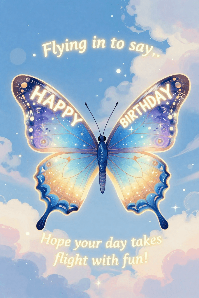 Flying In to Say Happy Birthday Ecard