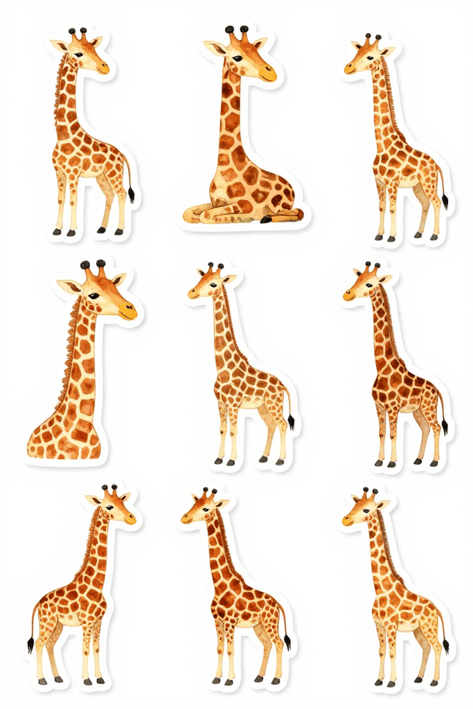 Giraffe Stickers Printable