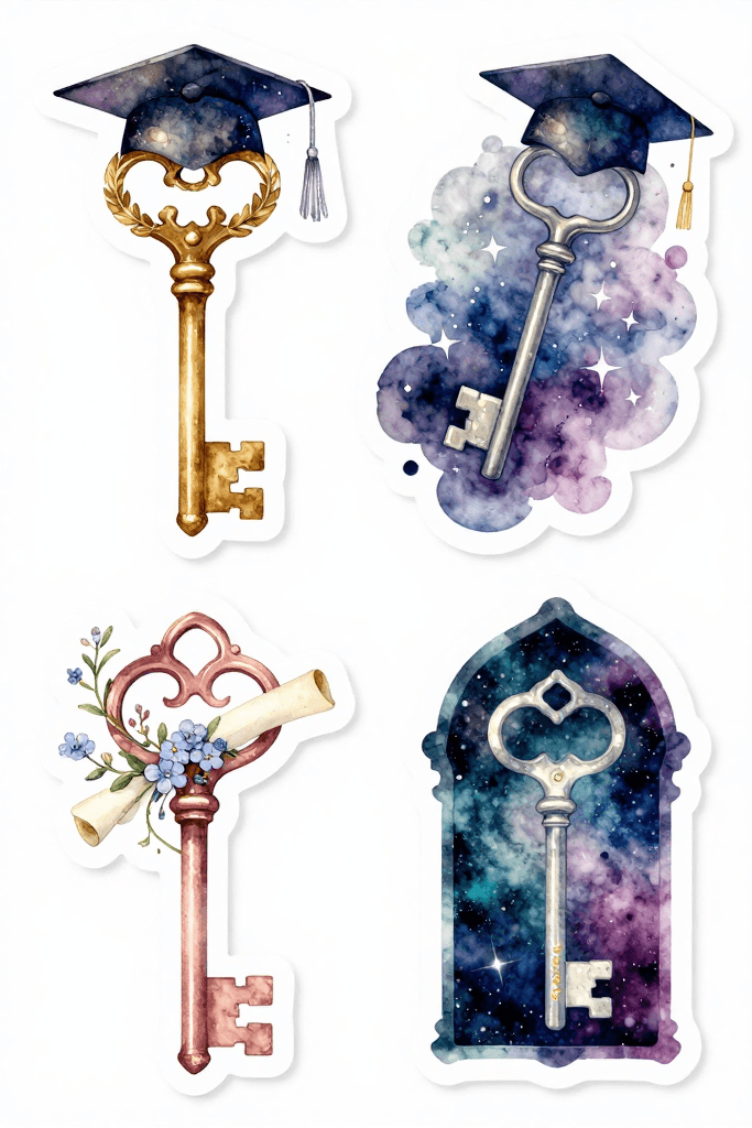 Graduation Key Stickers Printable
