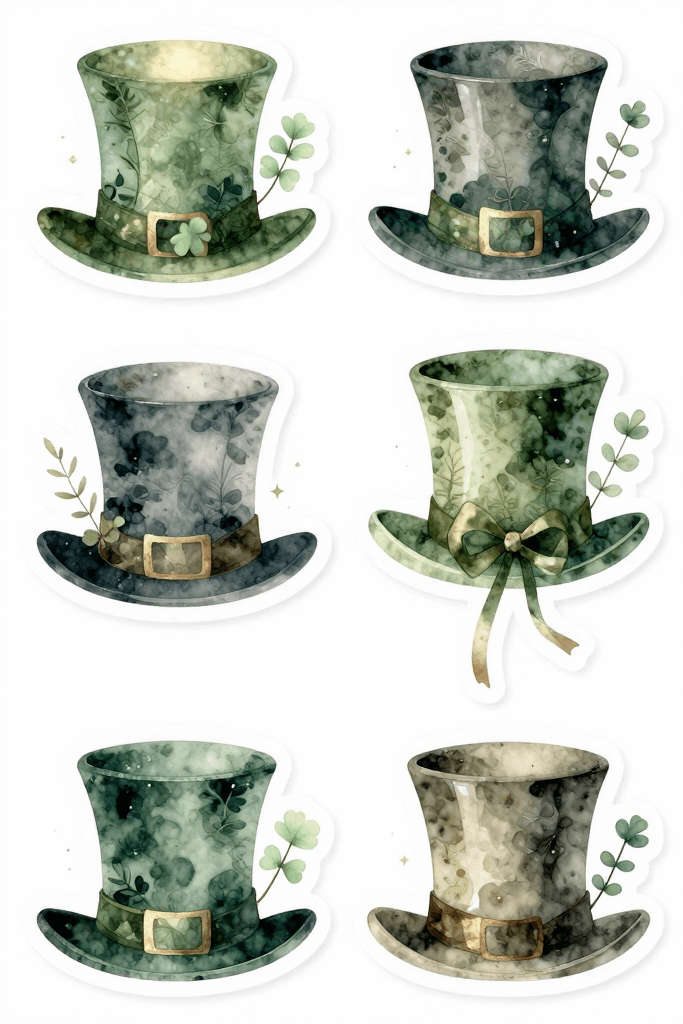 Green Leprechaun Hat Stickers Printables