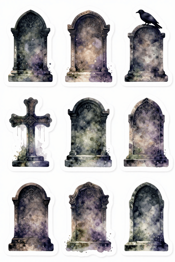 Halloween Gravestone Stickers Printable