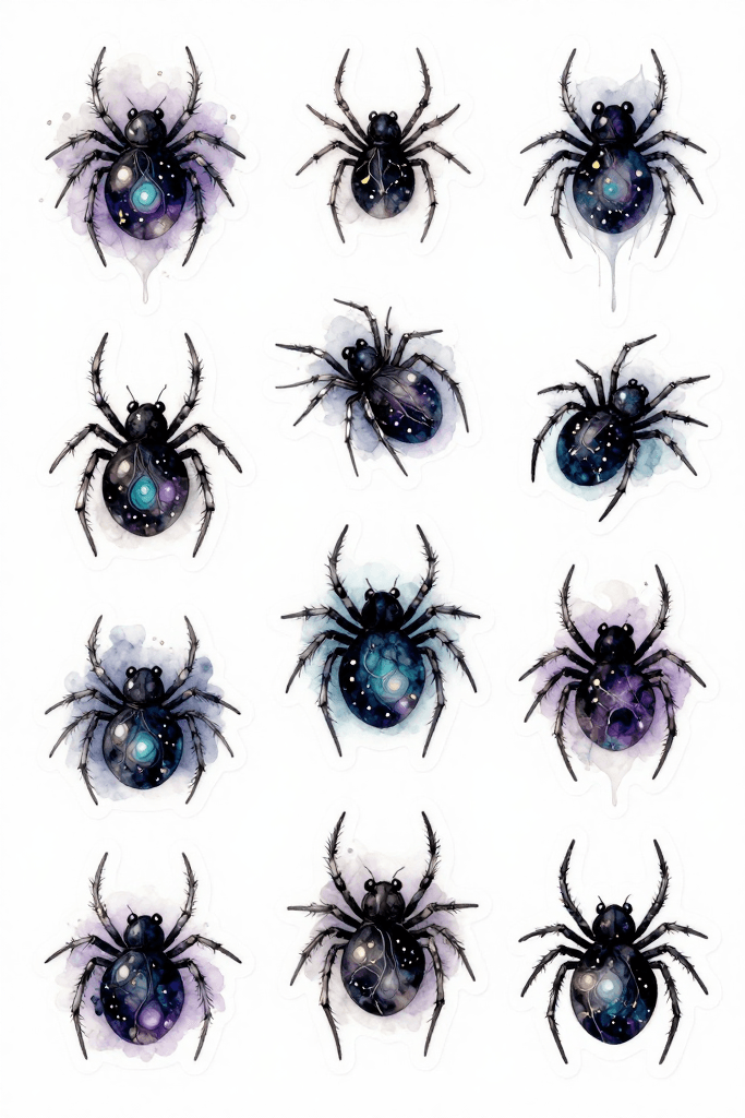 Spooky Spider Stickers Printable