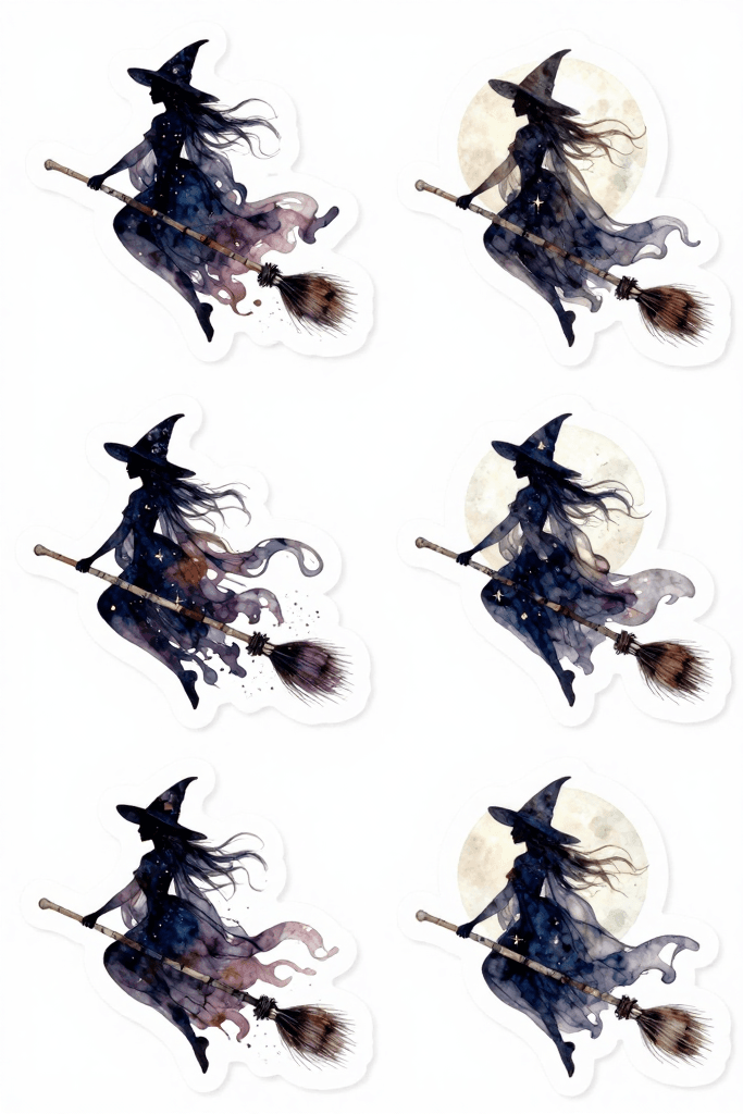 Halloween Witch Stickers 2 Printable