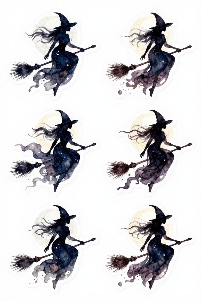 Halloween Witch Stickers Printable