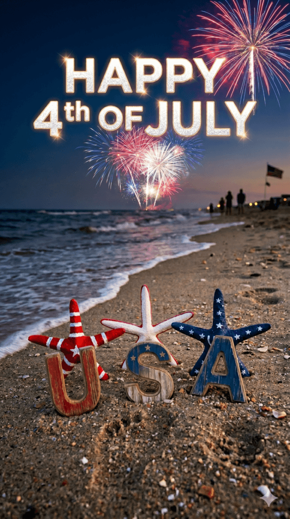 Happy 4th Of July Starfish Ecard