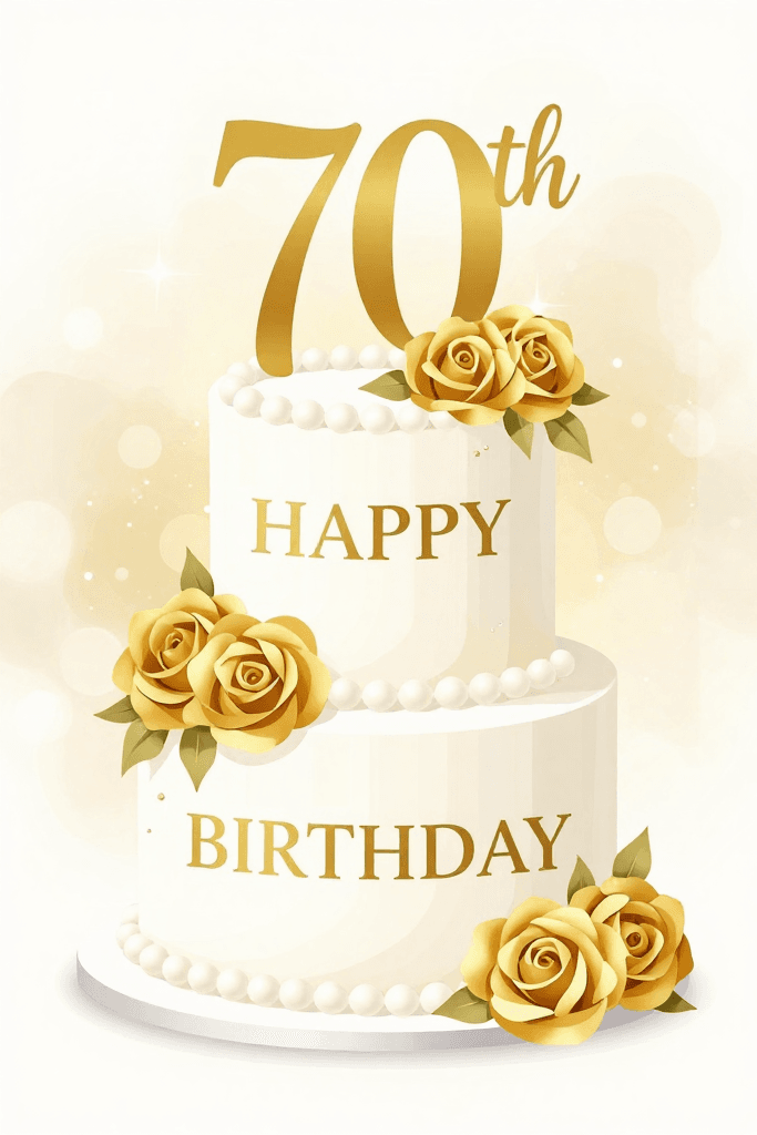 70th Happy Birthday Cake Ecard