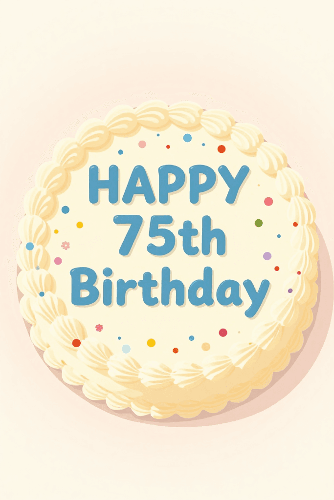 Happy 75th Birthday Cake Ecard