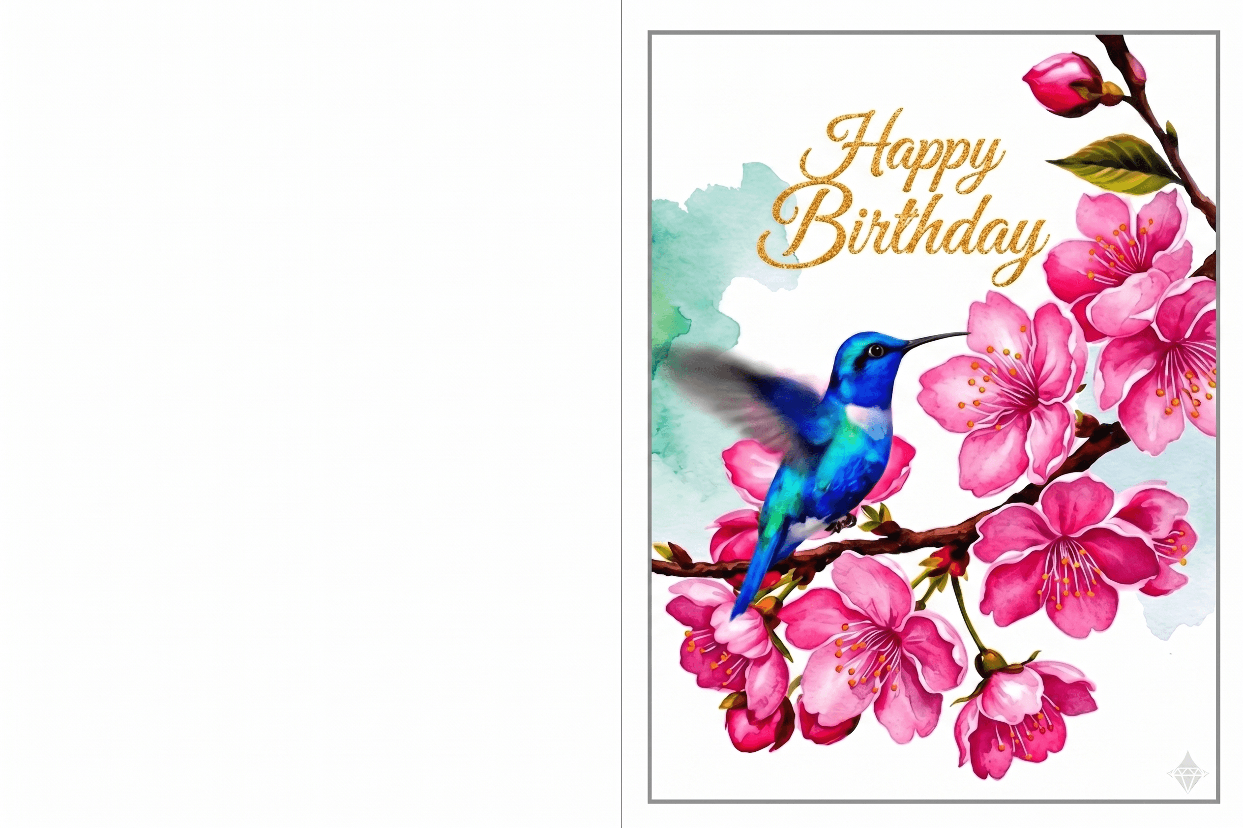 Happy Birthday Hummingbird Card Printable