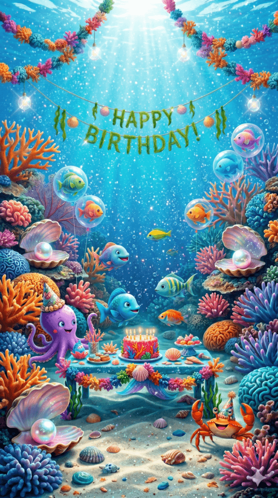 Happy Birthday Under Sea Party Ecard