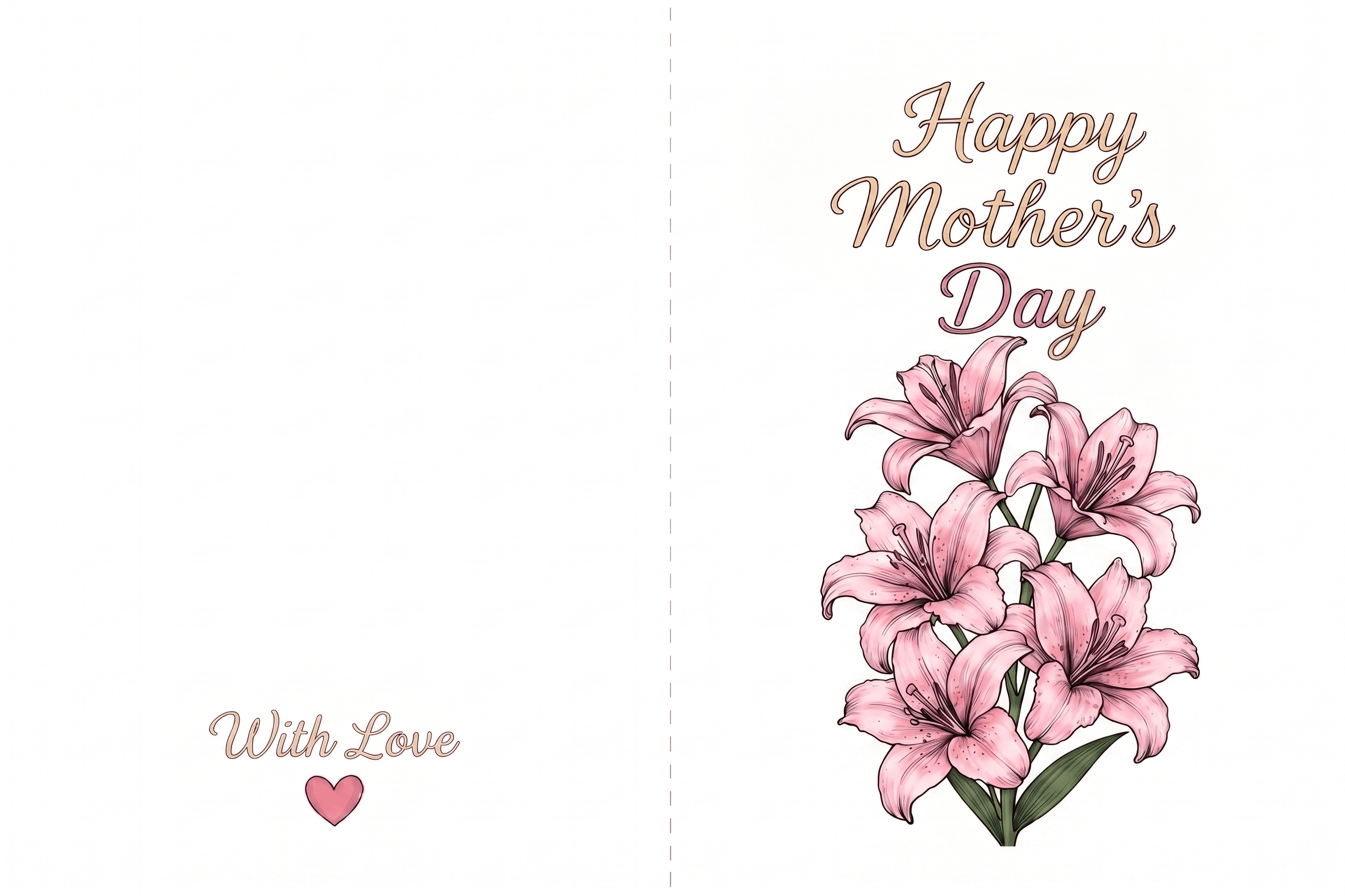 Happy Mother's Day Lilies Printable Card