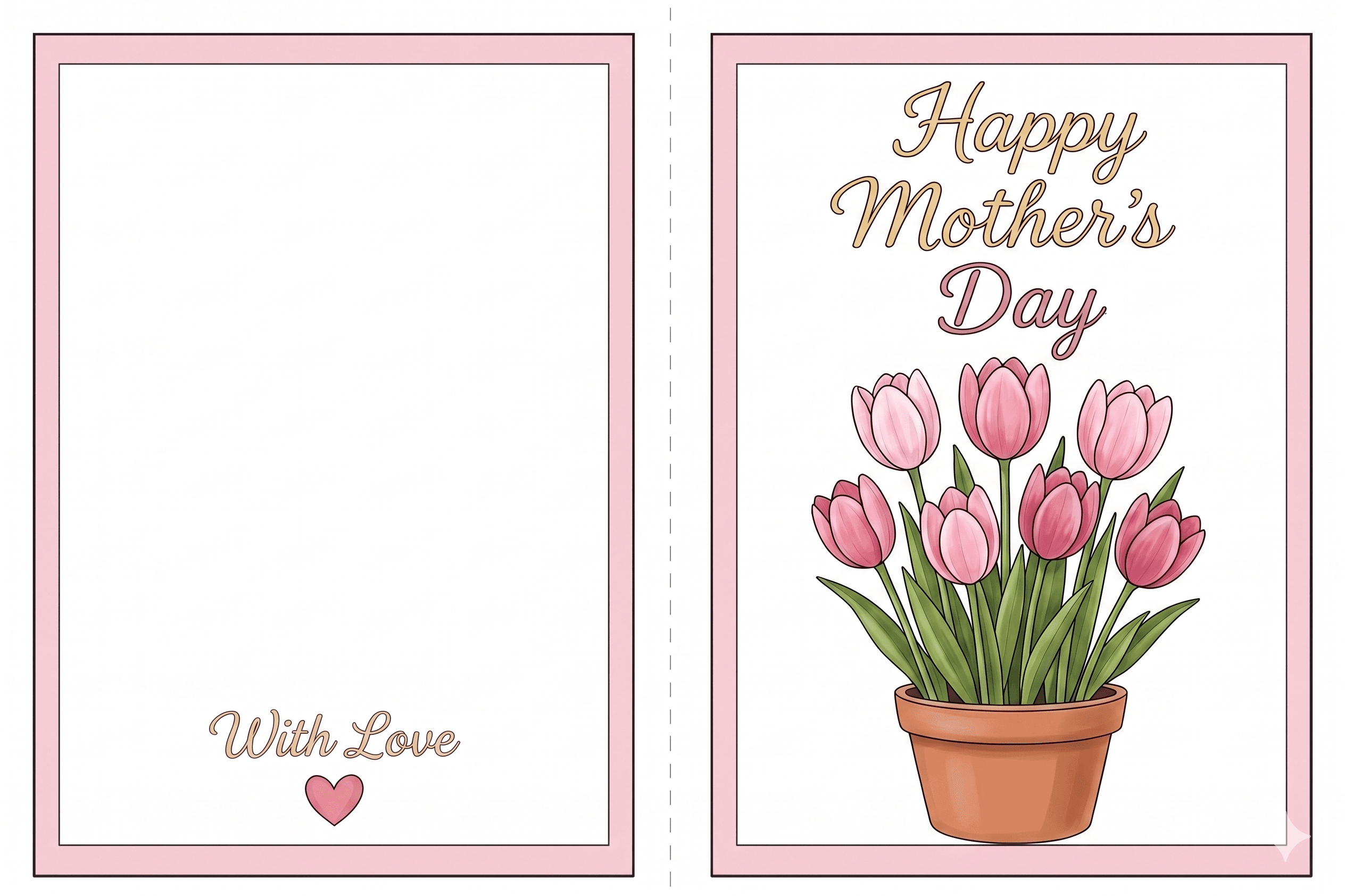 Happy Mother's Day Tulips Printable Card
