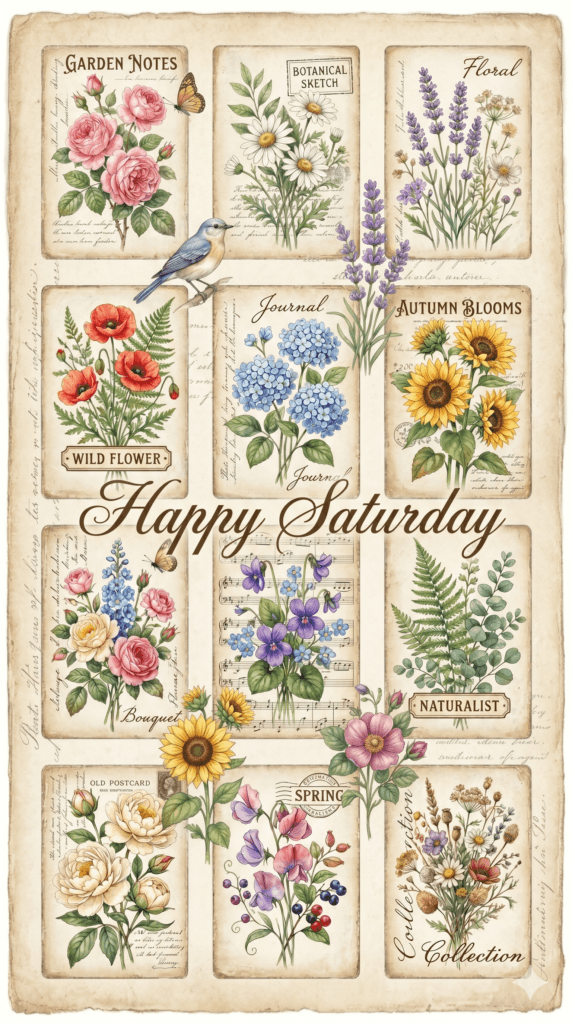 Happy Saturday Junk Journal Floral Ecard