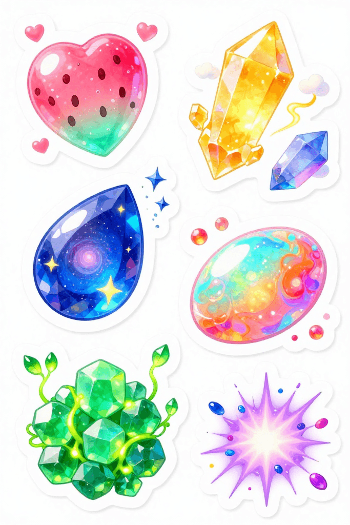 Large Gemstone Stickers Printable
