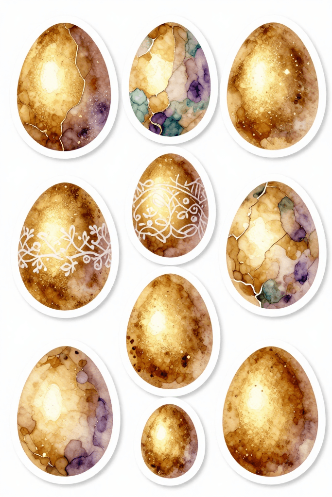 Large Golden Egg Stickers Printable