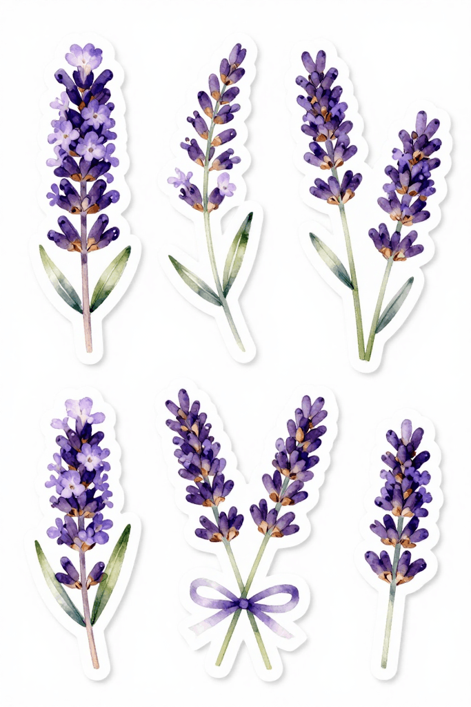 Lavender Stickers Printable