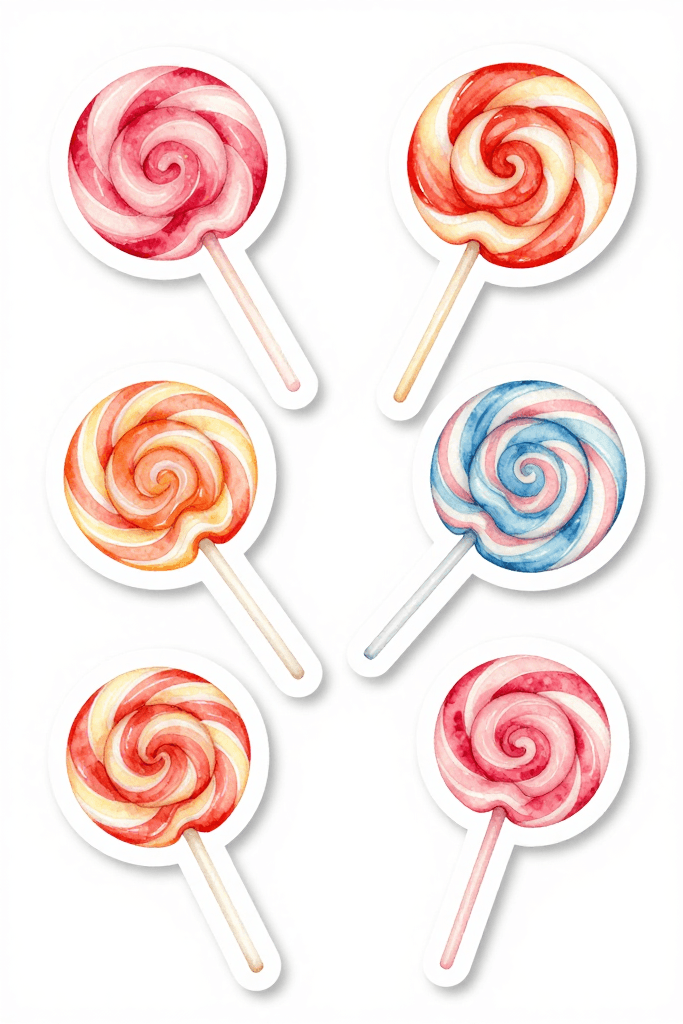 Lollipop Stickers 2 Printable