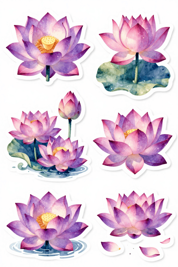 Lotus Stickers Printable