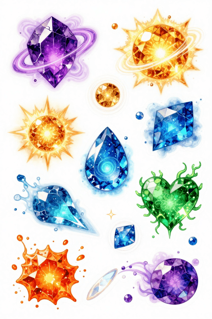 Magical Gemstone Stickers Printable