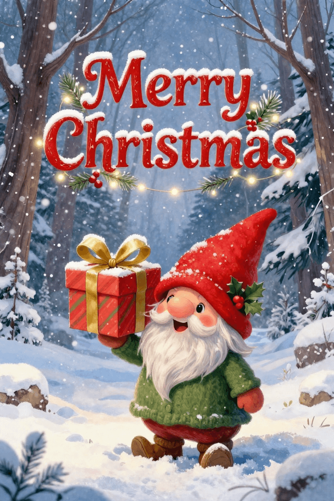 Merry Christmas Santa Gnome Ecard