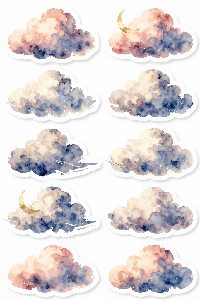 Cloud Stickers Printable