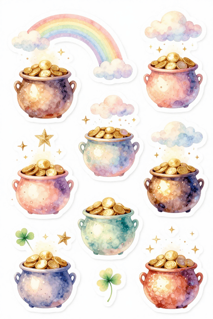 Pastel Cauldron Stickers Printable