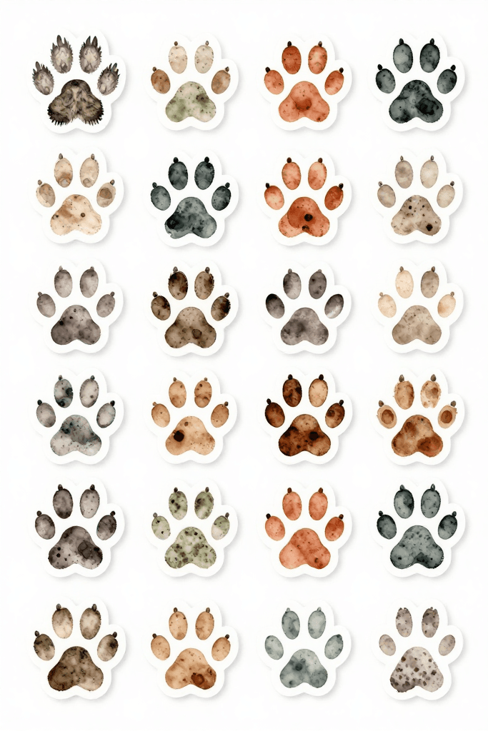 Paw Print Stickers Printable