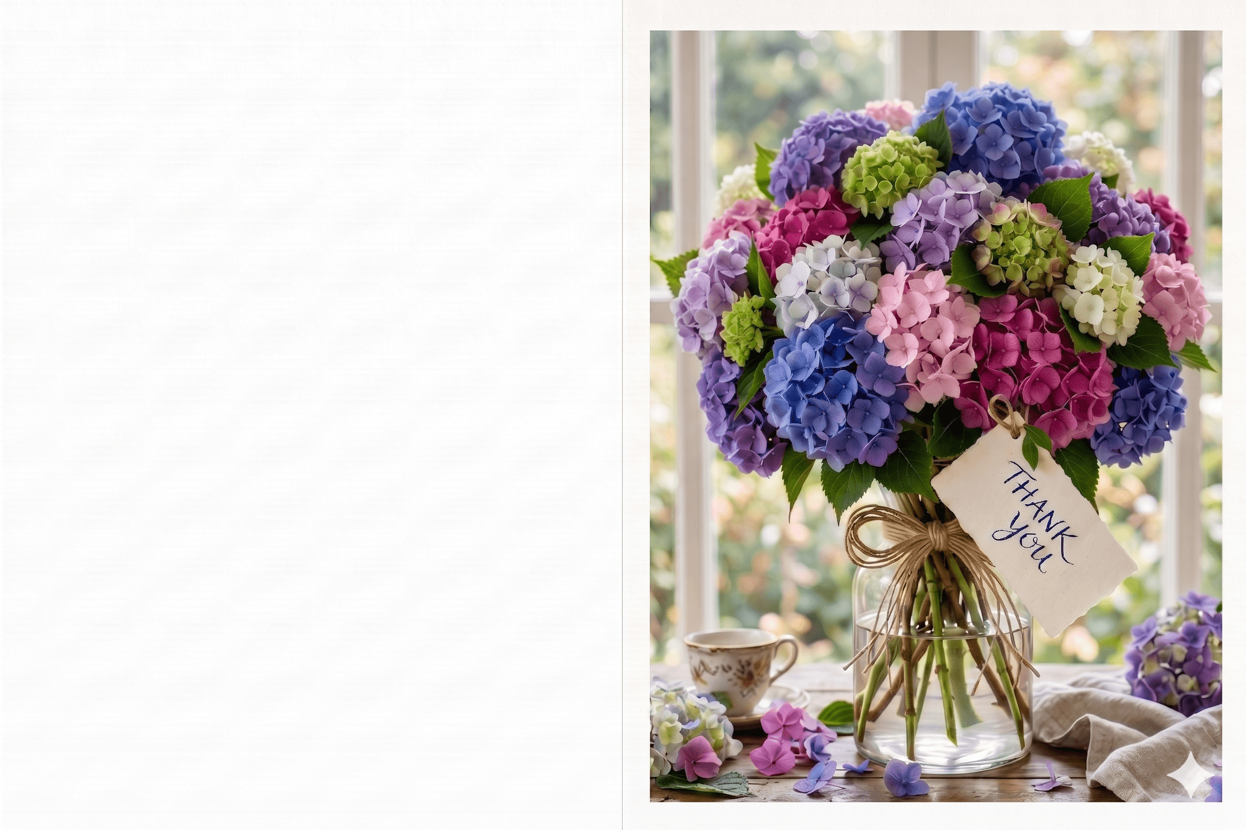Thank You Hydrangea Card Printable