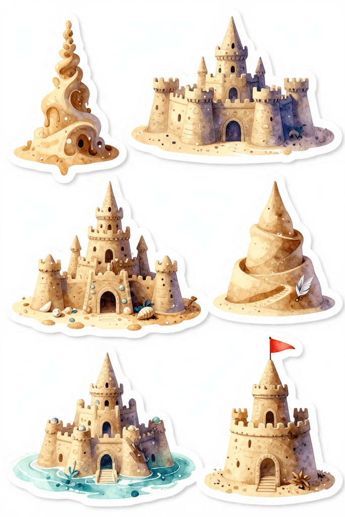 Sandcastle Stickers Printable