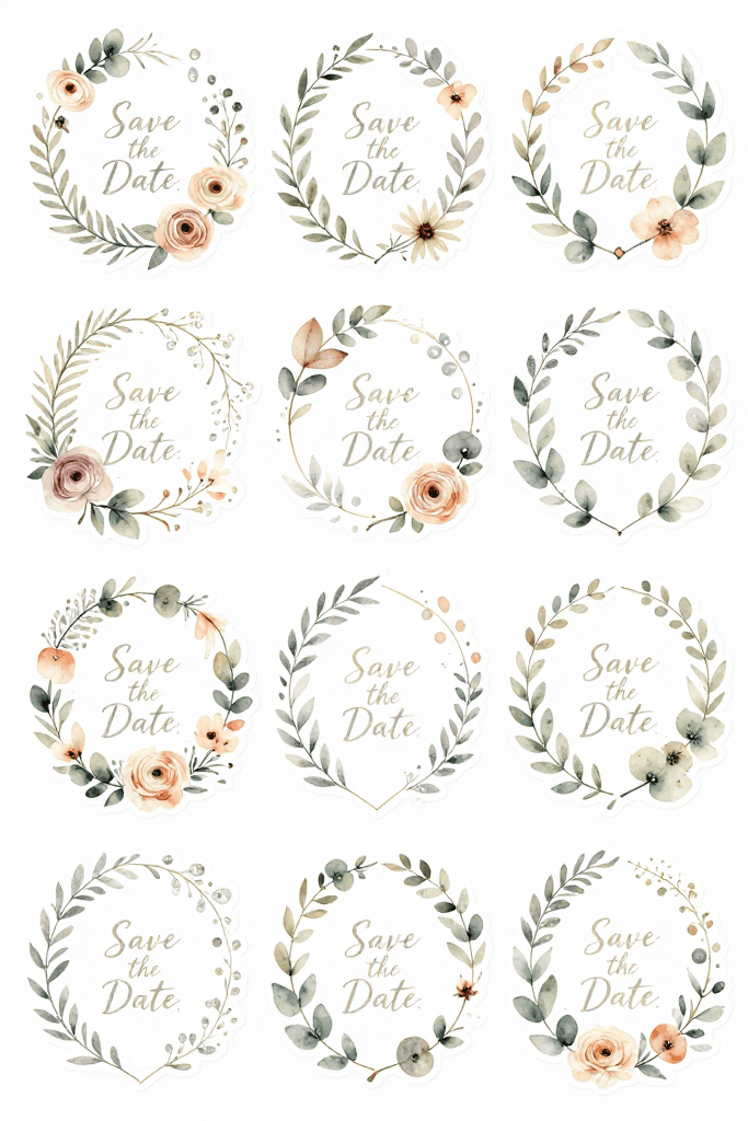 Save The Date Stickers Printable