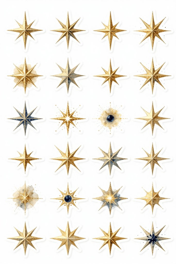Small Decorative Gold Star Stickers Printable