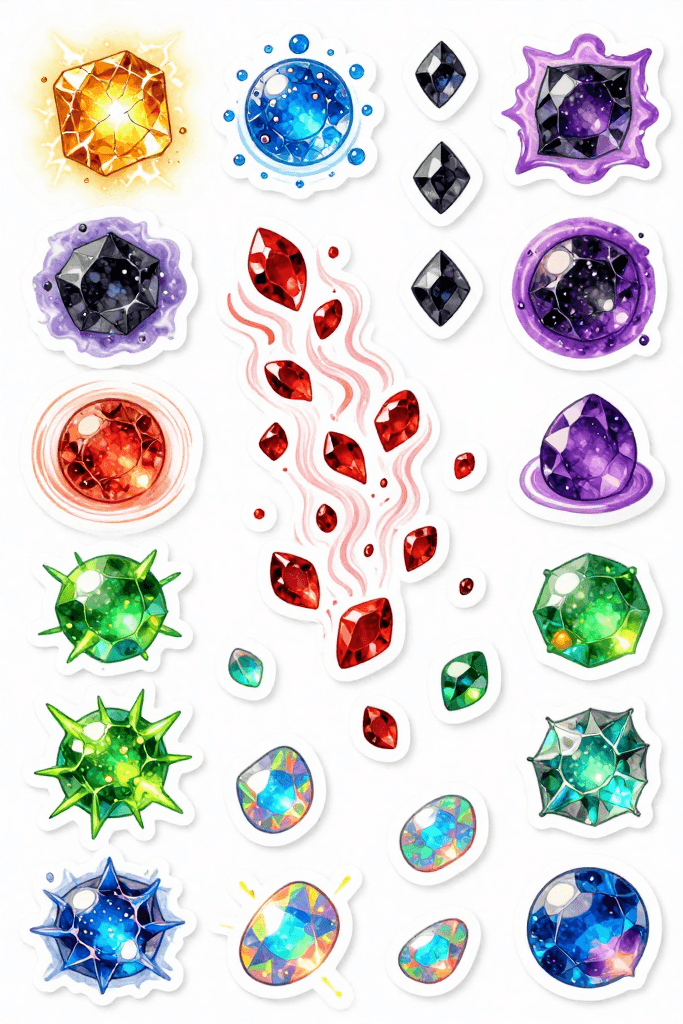 Small Gemstone Stickers Printable