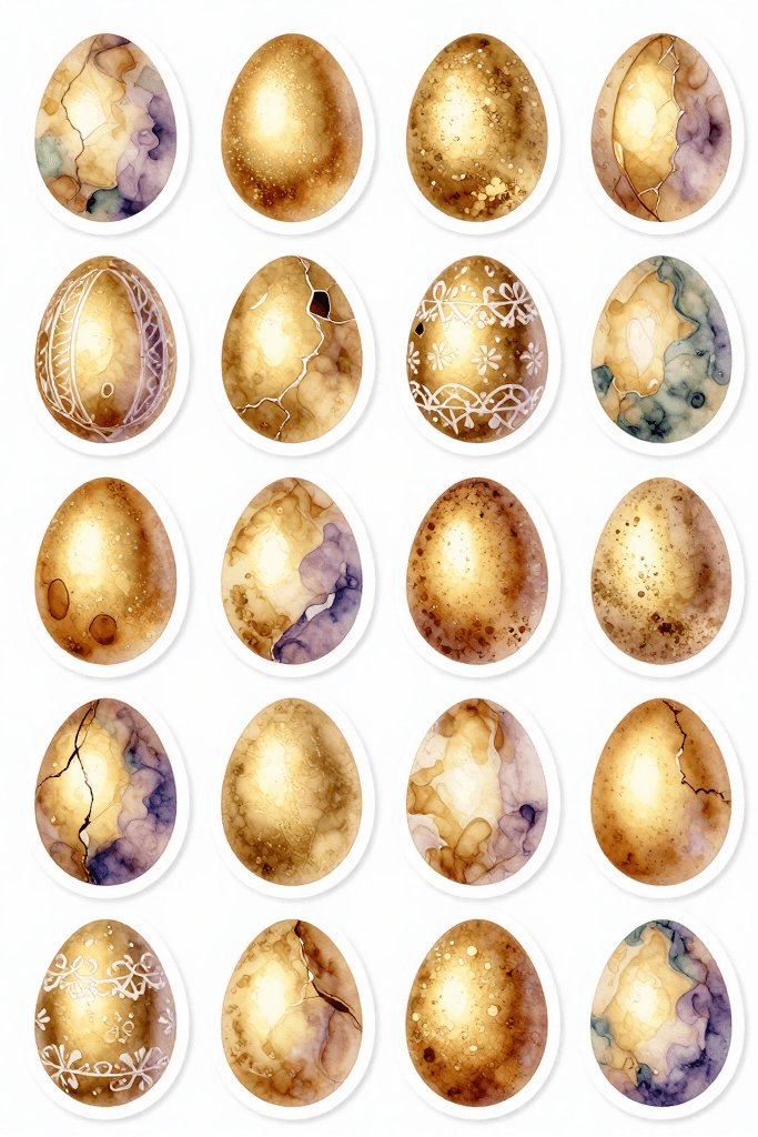 Small Golden Egg Stickers Printable