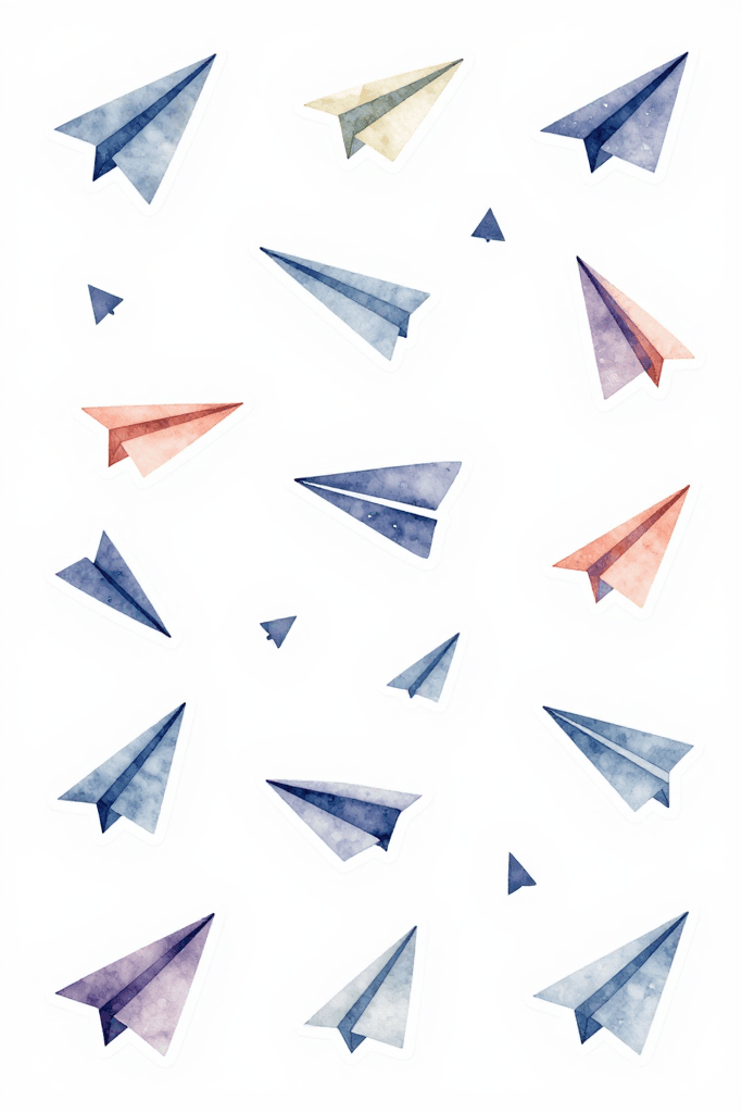Small Paper Plane Stickers Printable