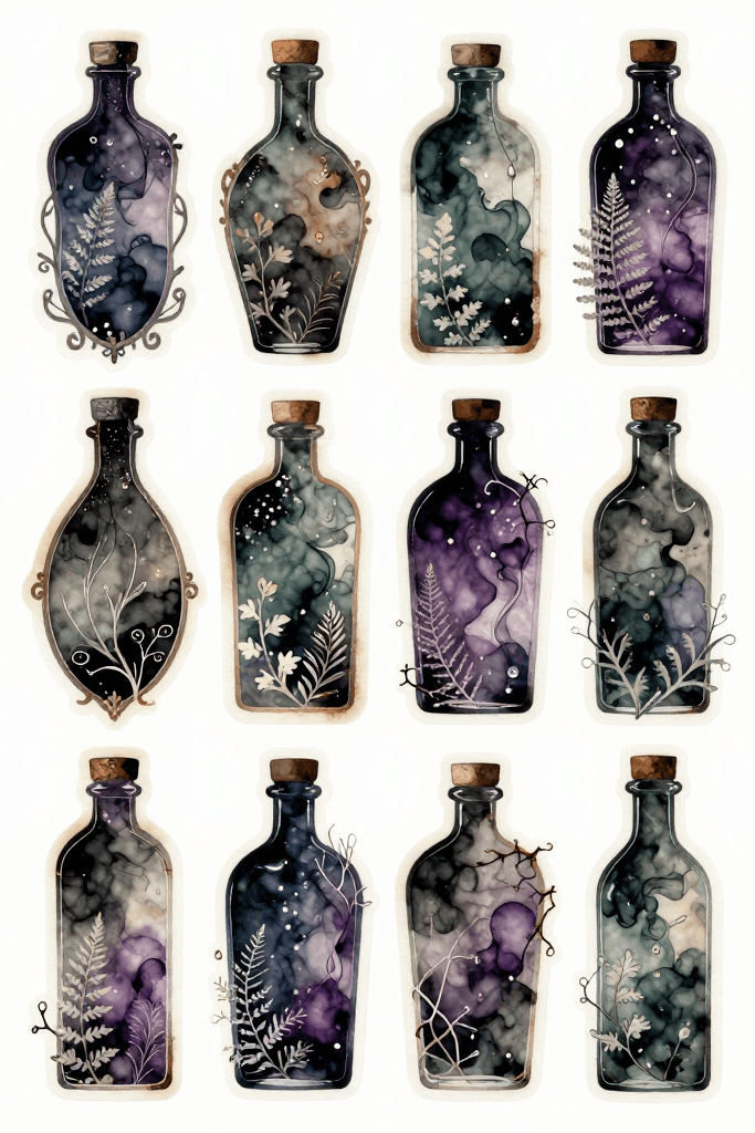 Spooky Bottle Stickers Printable