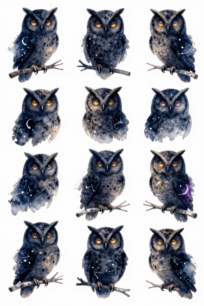 Spooky Owl Stickers Printable