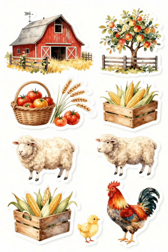 Farm Stickers Printable