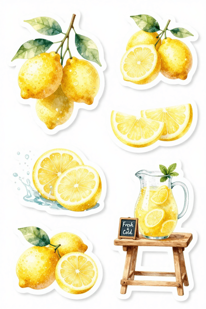 Lemon Stickers Printable
