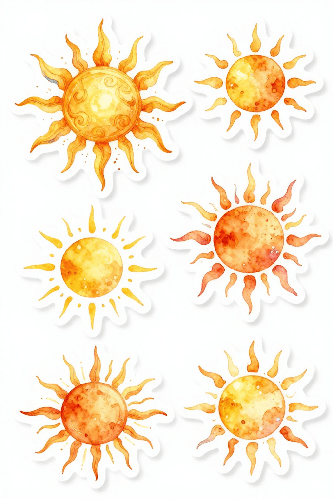Sun Stickers Printable
