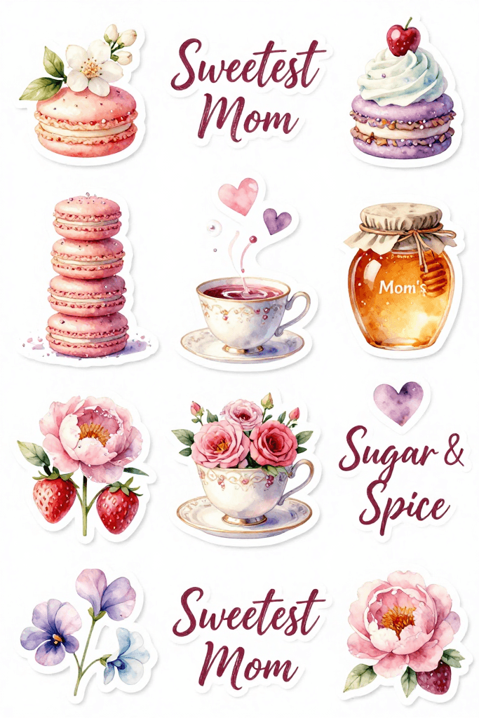 Sweetest Mom Stickers Printable