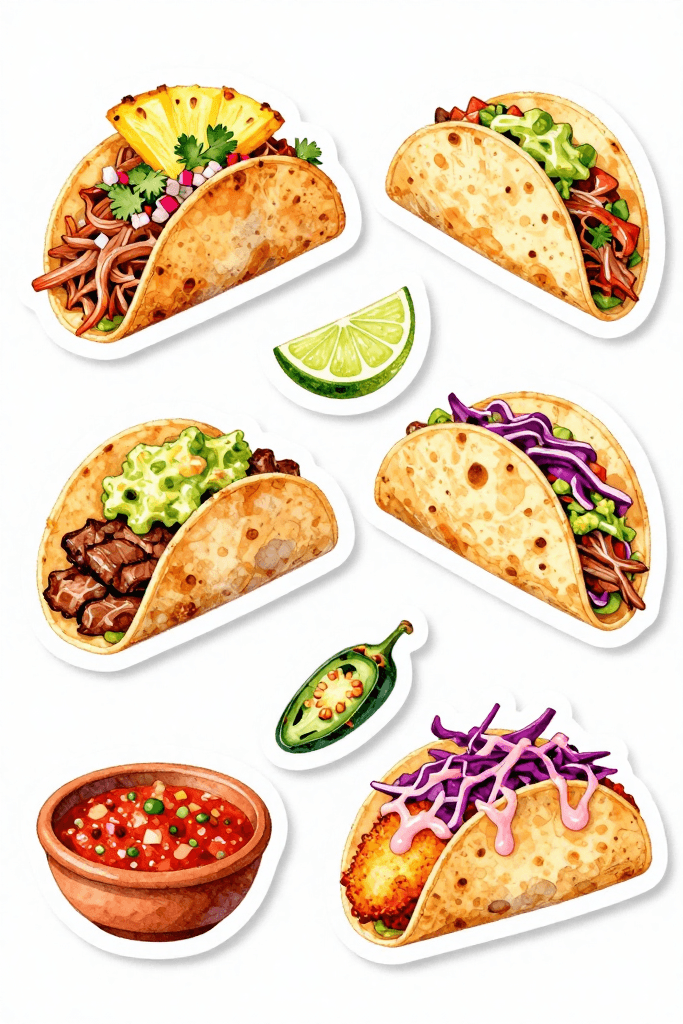 Taco Stickers Printable