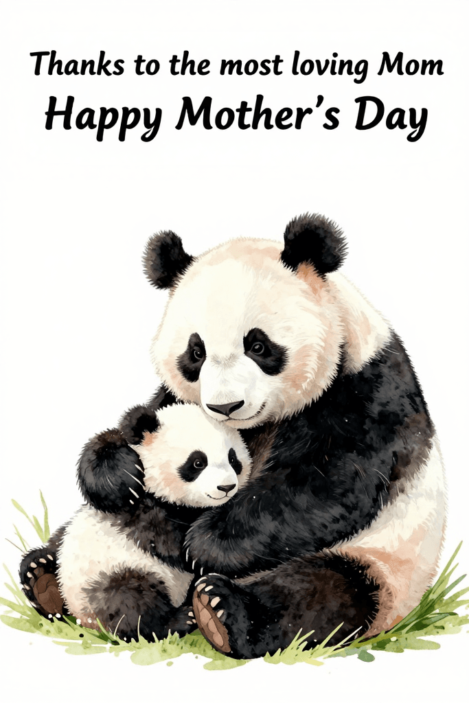 To The Most Loving Mom Panda Mother's Day ecard