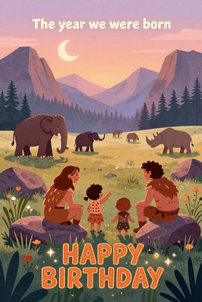 The Year We Were Born. Happy Birthday. Ecard