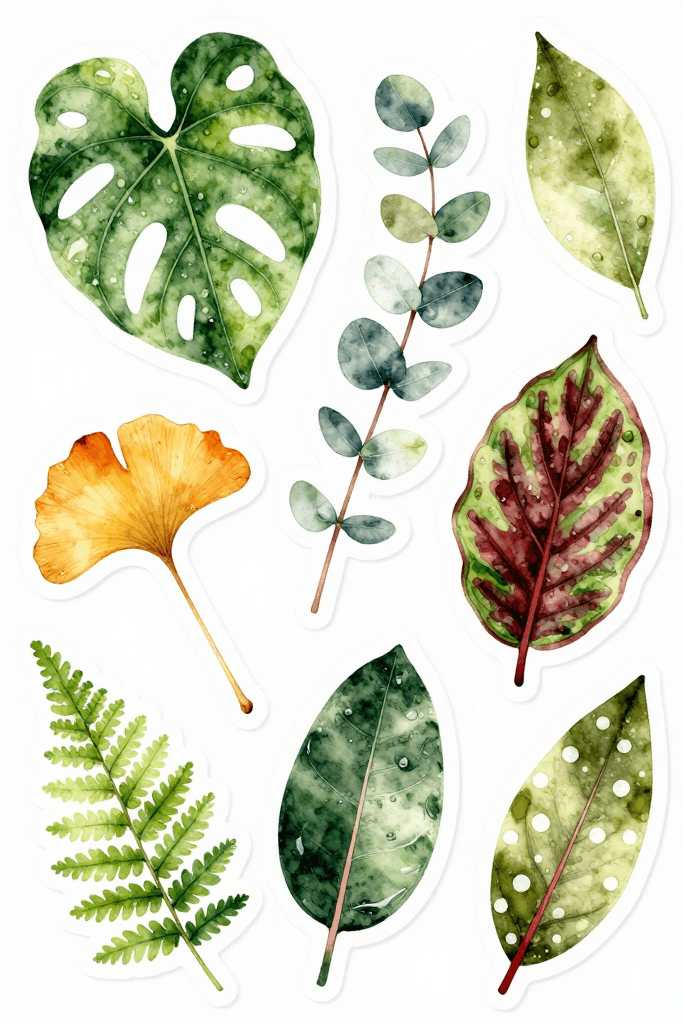 Decorative Plant Stickers 2 Printable