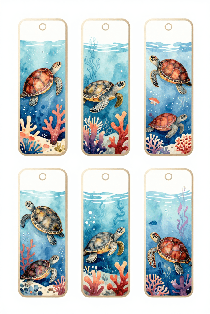 Turtle Bookmarks Printable