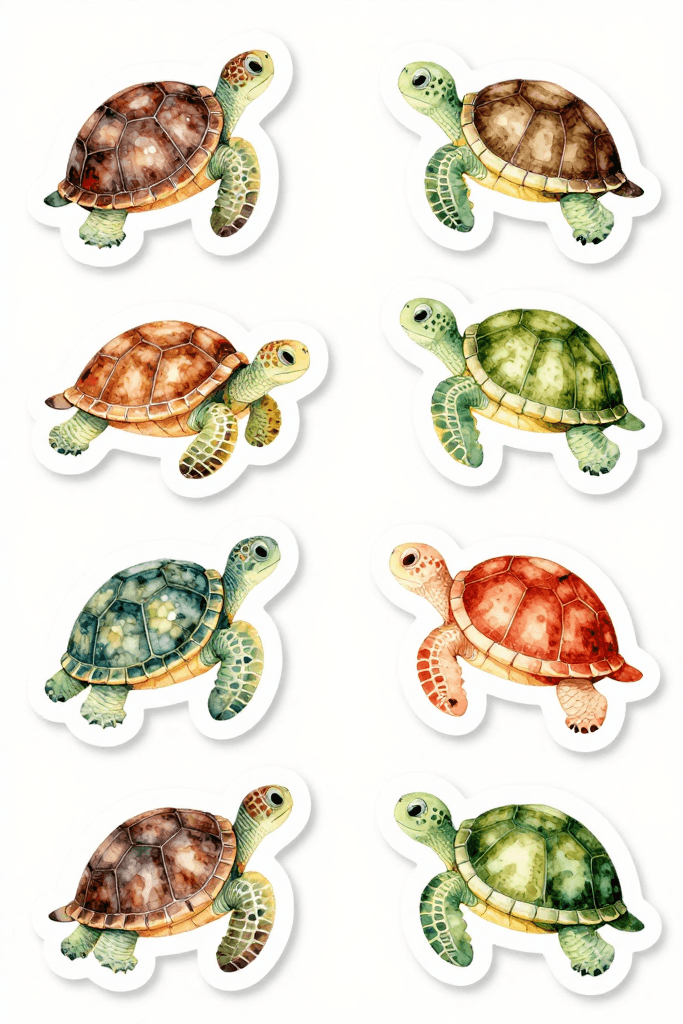 Turtle Stickers Printable