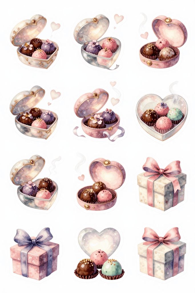 Valentines Chocolate Stickers Printable